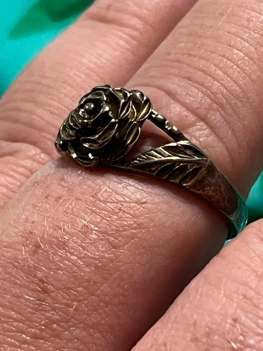 Vintage Sterling Silver 925 Rose Floral Size 9 Ring